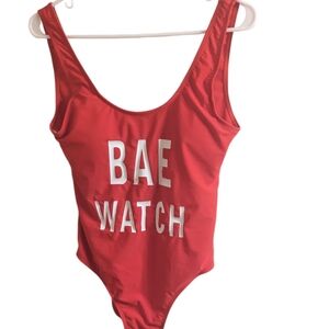Red Lg Bae Watch Swimsuit